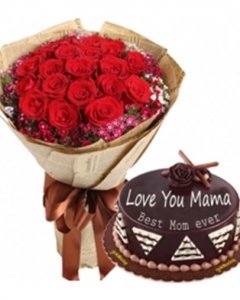 Mother's day flowers & cake